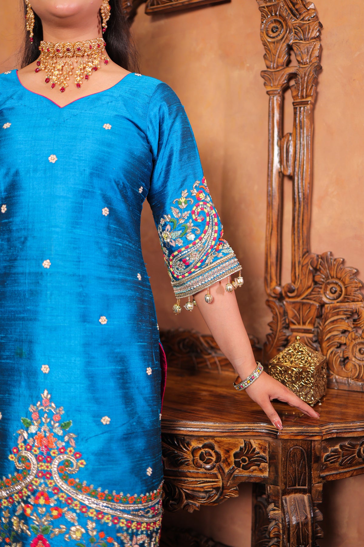 Azure Bloom Kurta Set