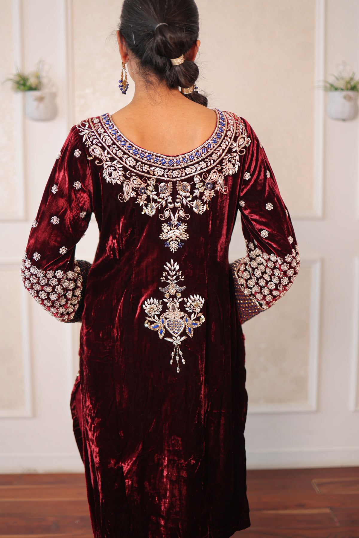 Maroon Regalia Velvet Suit