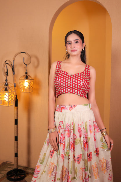Ruby Garden Lehenga Set
