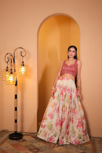 Ruby Garden Lehenga Set