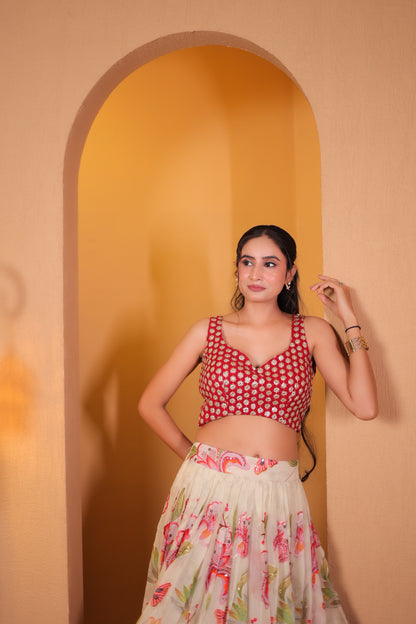 Ruby Garden Lehenga Set