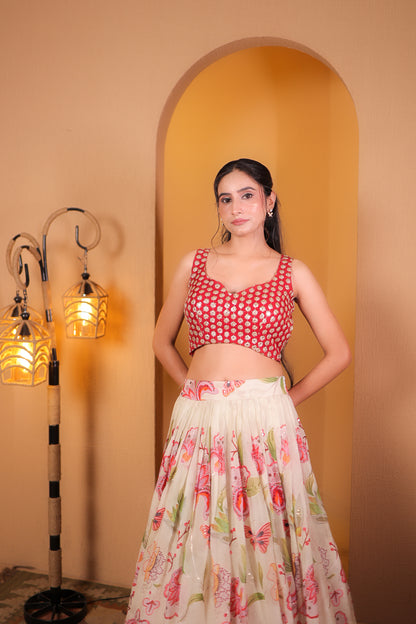 Ruby Garden Lehenga Set