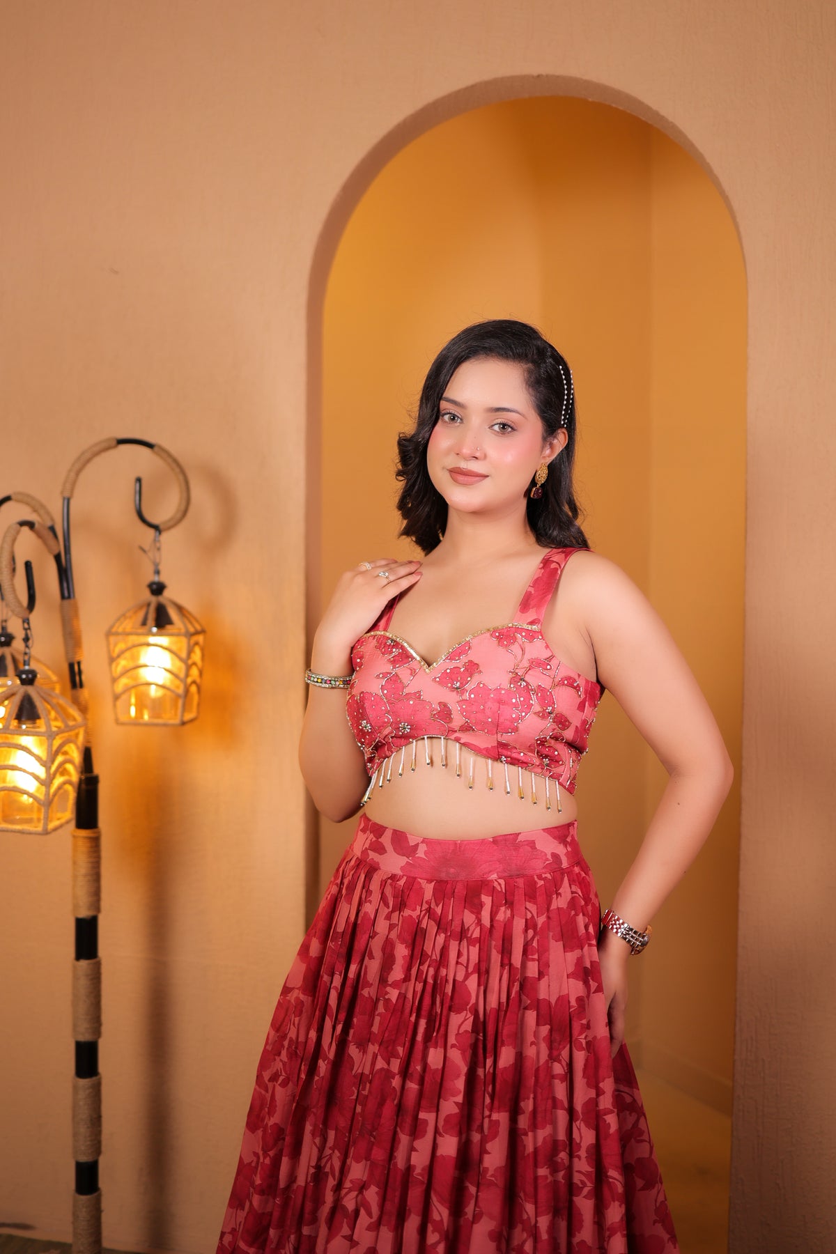 Rosewood Bloom Lehenga Set
