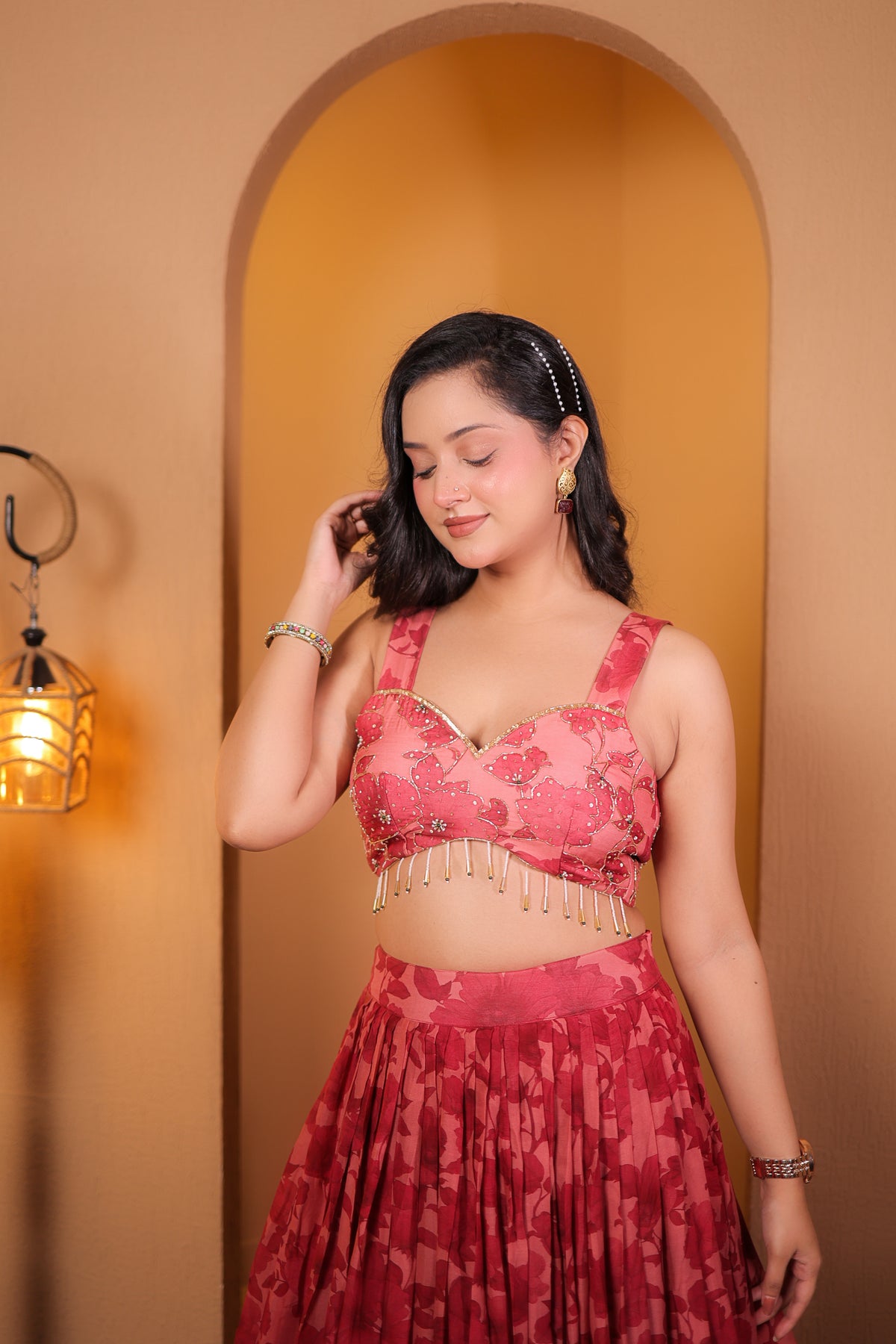 Rosewood Bloom Lehenga Set