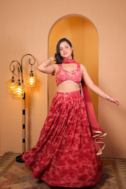 Rosewood Bloom Lehenga Set