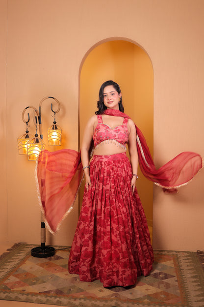 Rosewood Bloom Lehenga Set