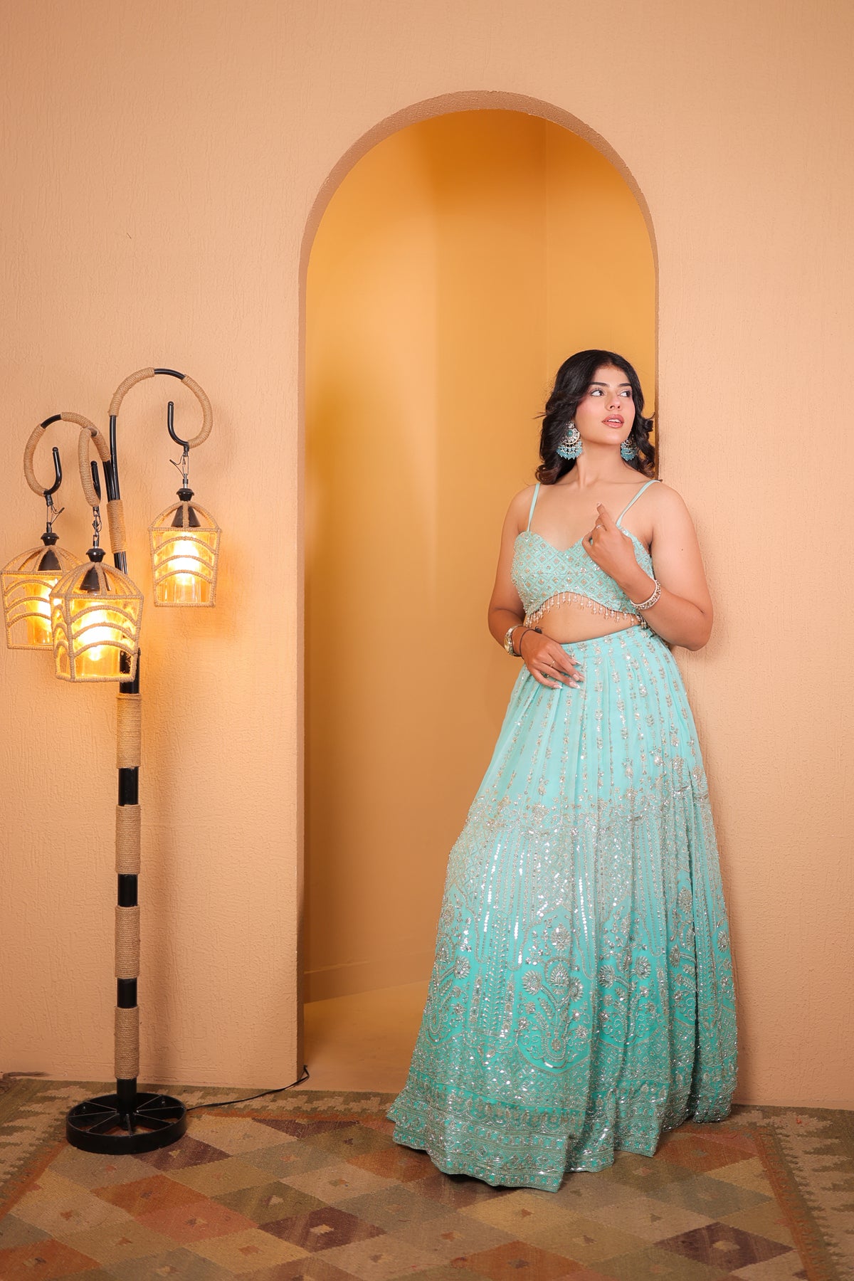 Turquoise Mirage Lehenga Set