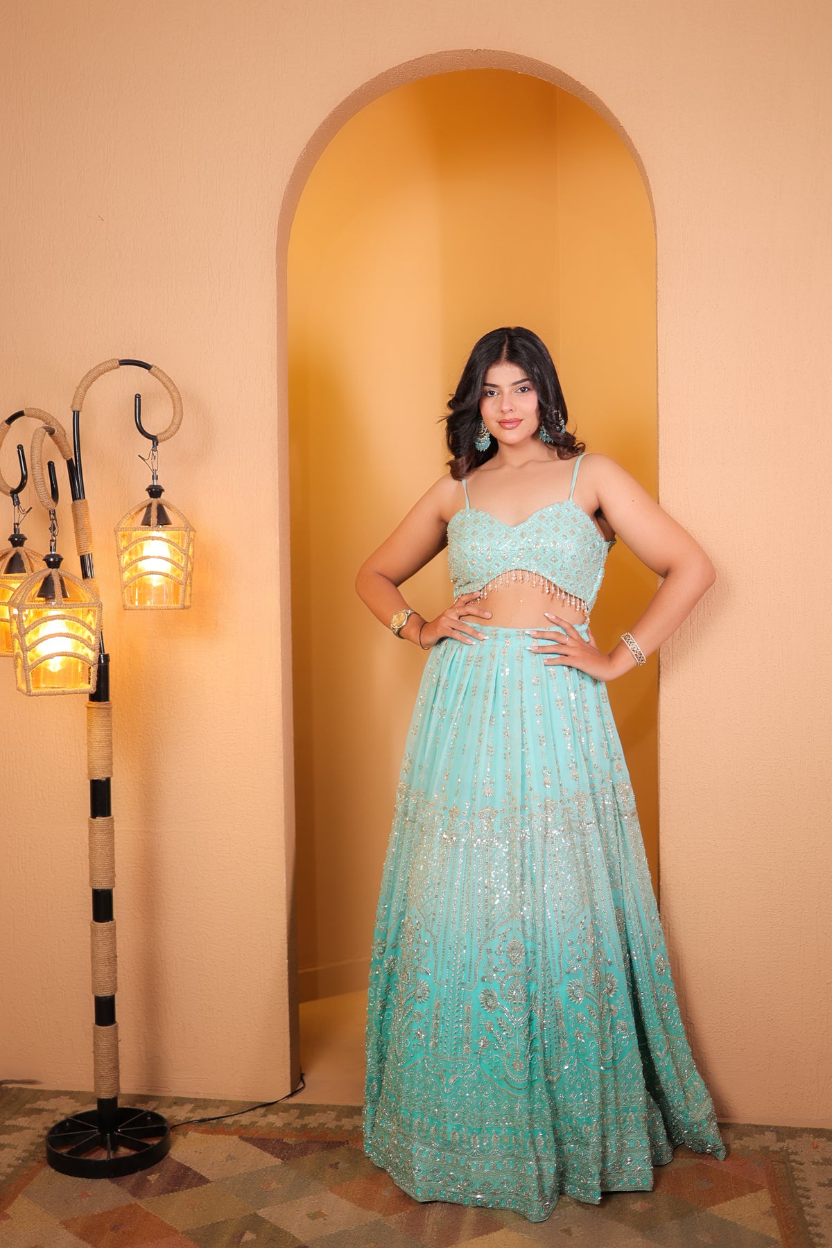 Turquoise Mirage Lehenga Set