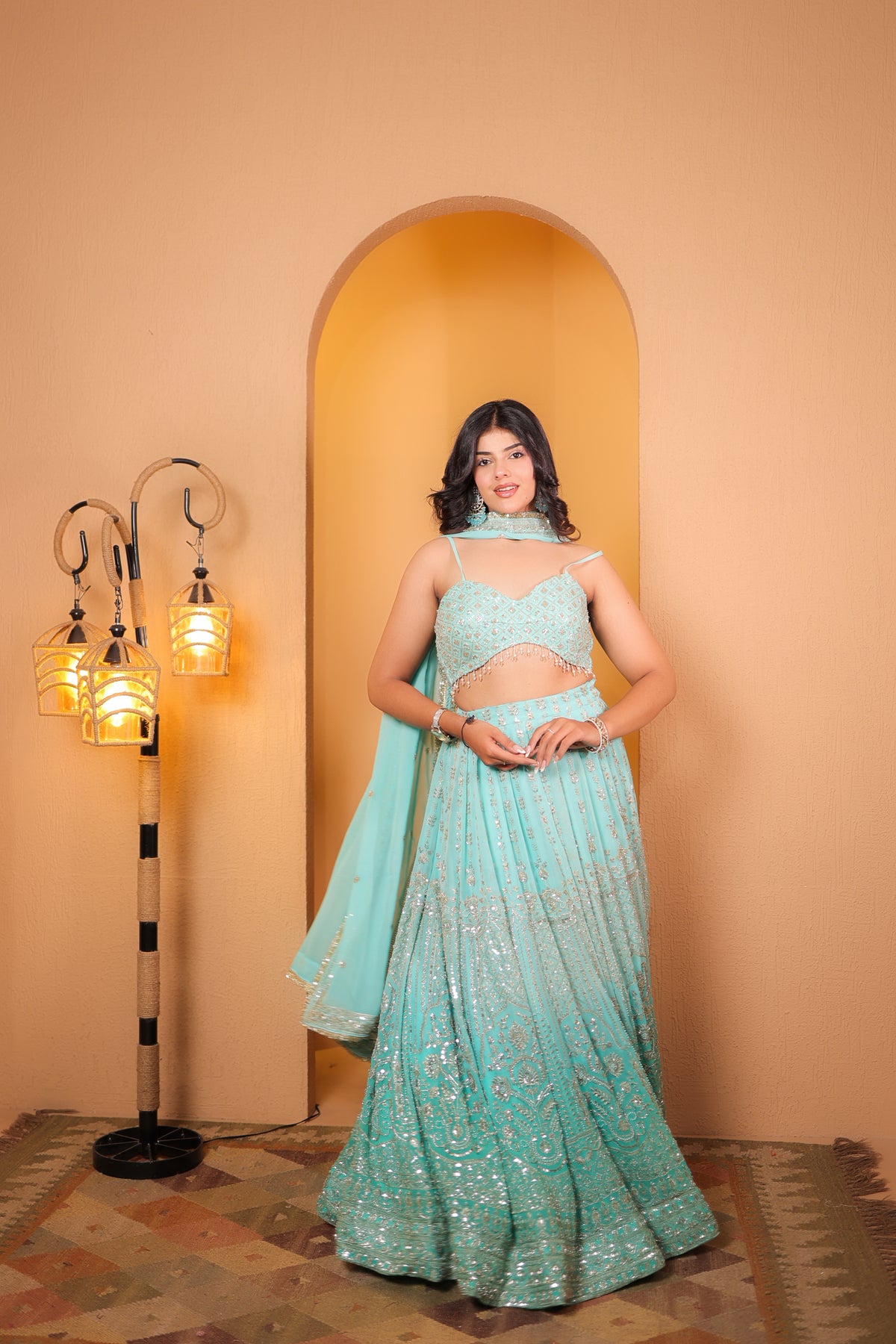 Turquoise Mirage Lehenga Set