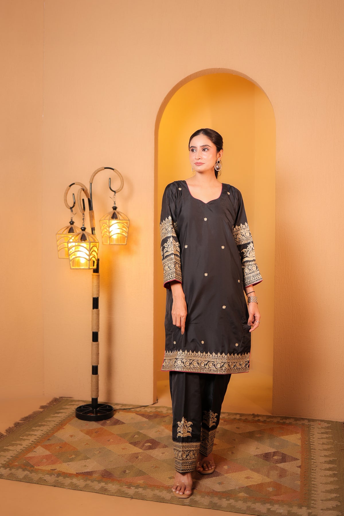 Noir Zardozi Kurta Set