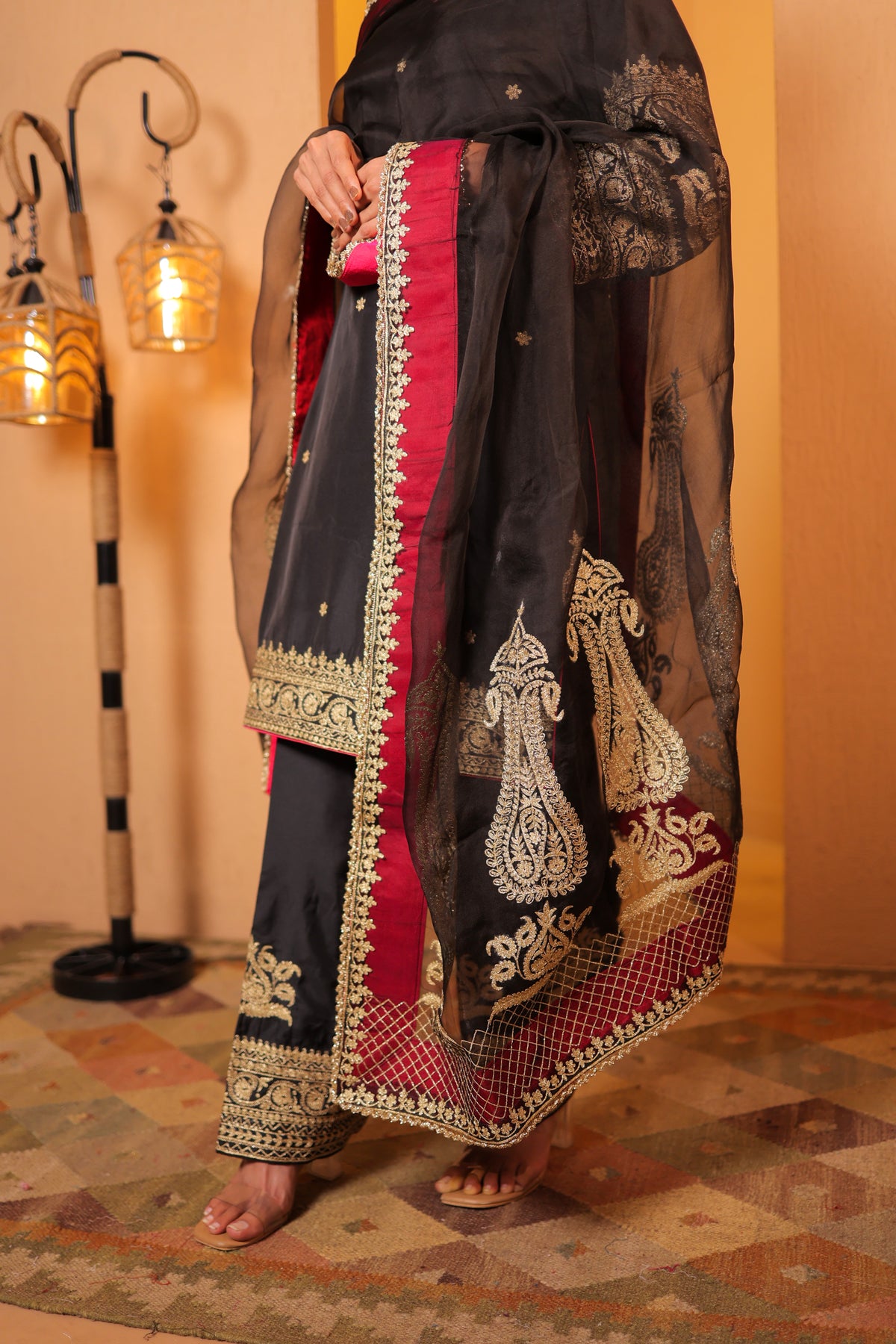 Noir Zardozi Kurta Set