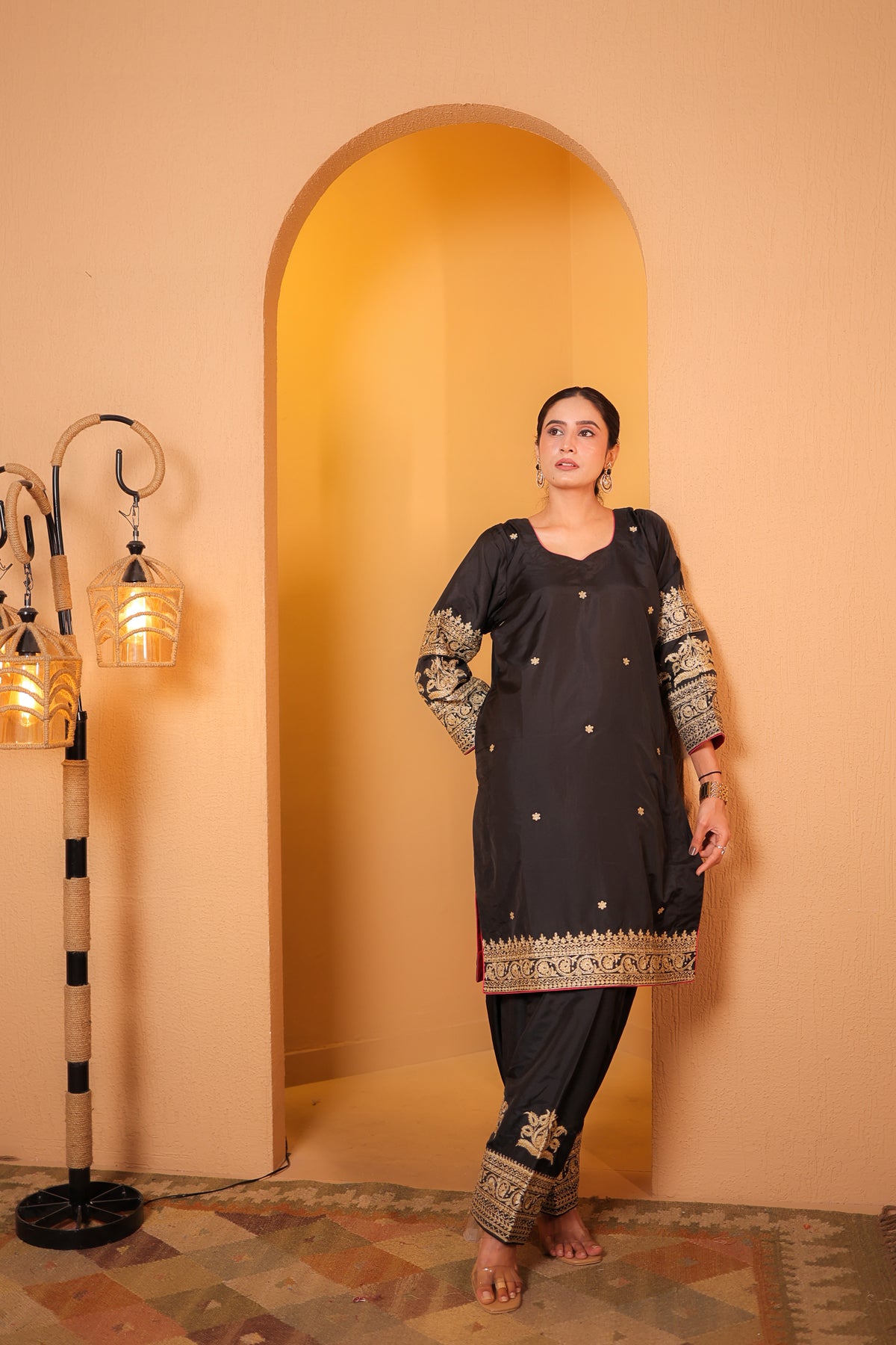 Noir Zardozi Kurta Set