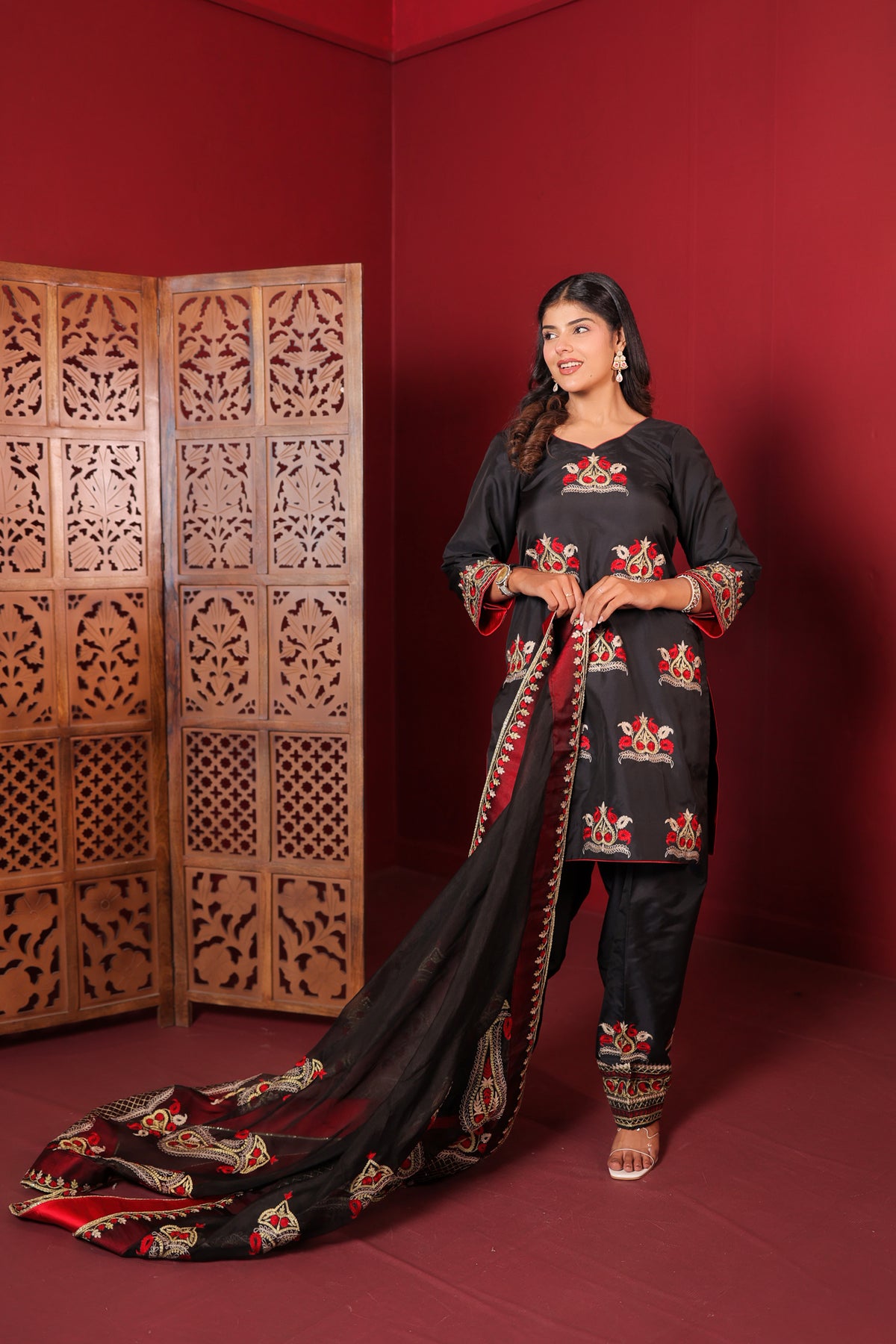 Midnight Blossom Kurta Set