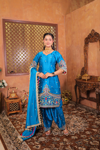 Azure Bloom Kurta Set