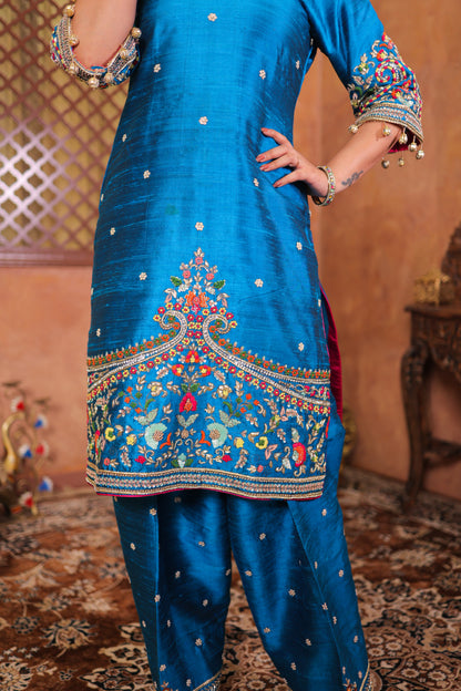 Azure Bloom Kurta Set