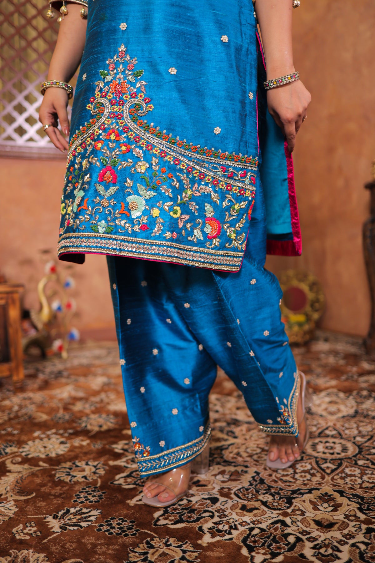 Azure Bloom Kurta Set