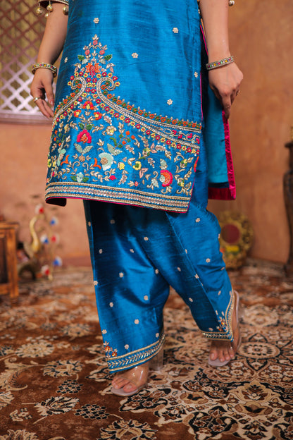 Azure Bloom Kurta Set