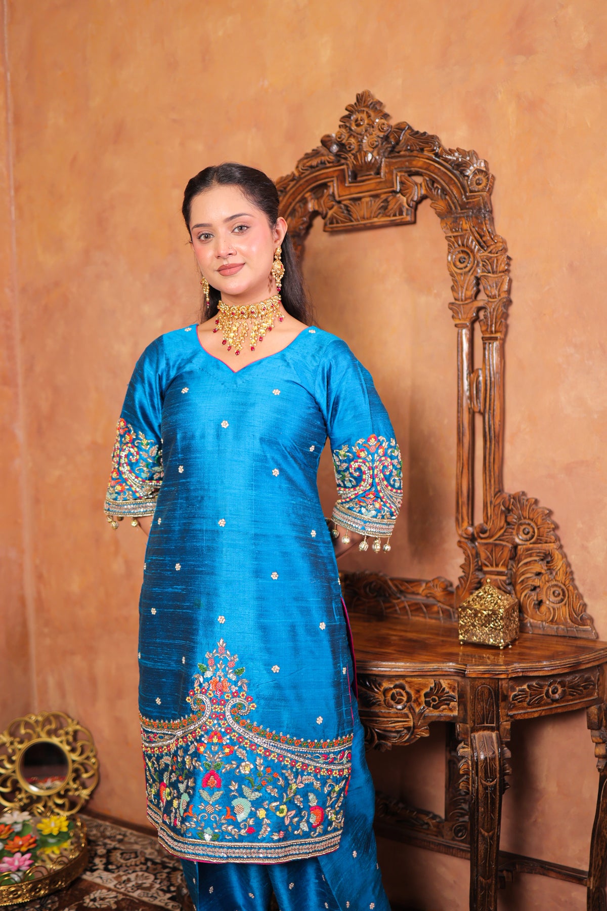 Azure Bloom Kurta Set