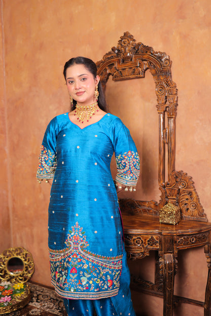 Azure Bloom Kurta Set