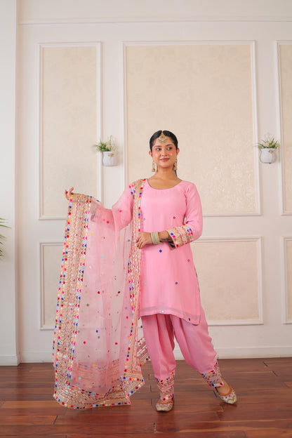 Blossom Pink Fulkari Set