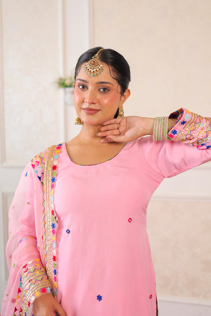 Blossom Pink Fulkari Set
