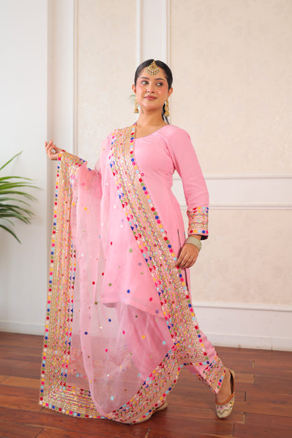 Blossom Pink Fulkari Set