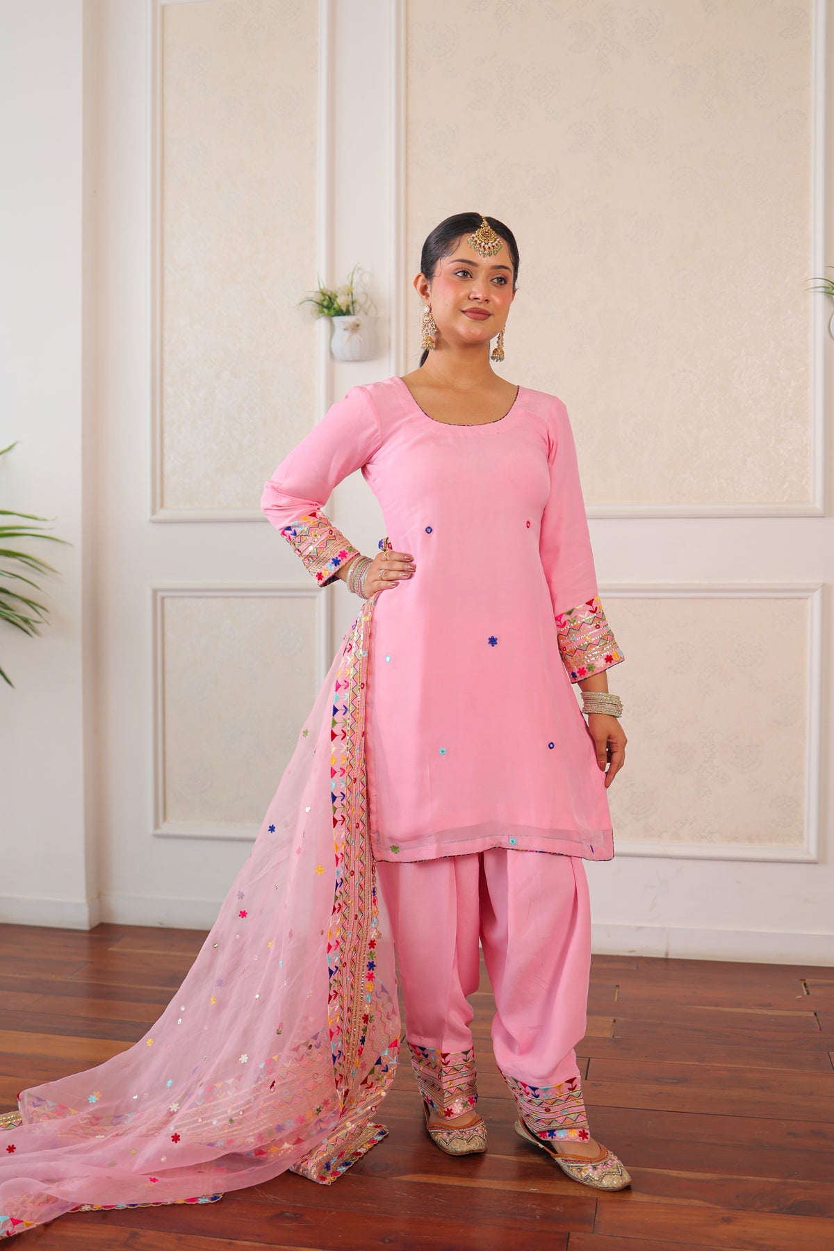 Blossom Pink Fulkari Set