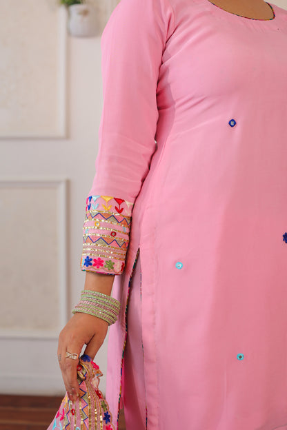 Blossom Pink Fulkari Set