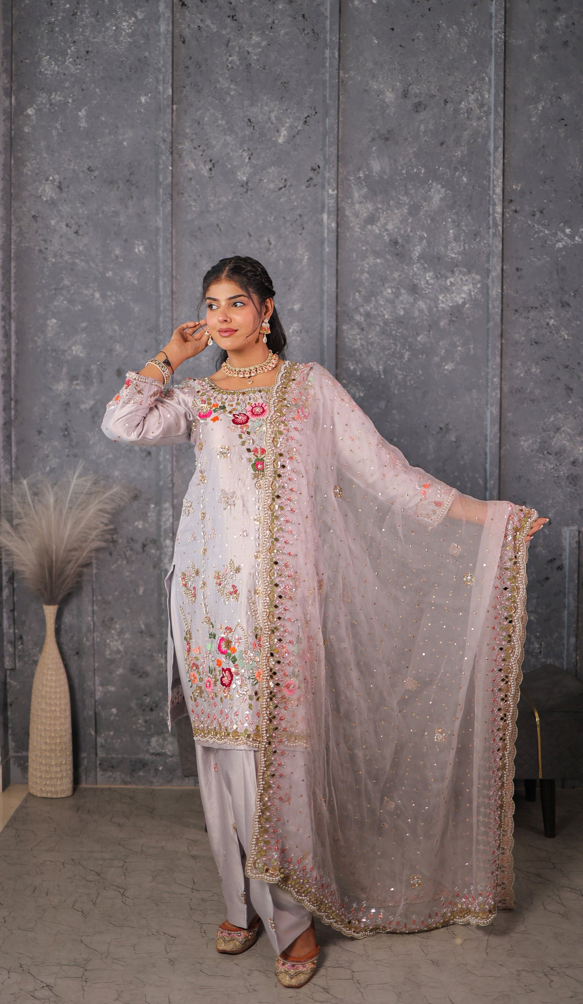 Steel Grey Heirloom Kurta Set