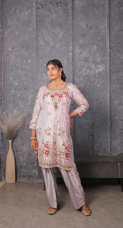Steel Grey Heirloom Kurta Set