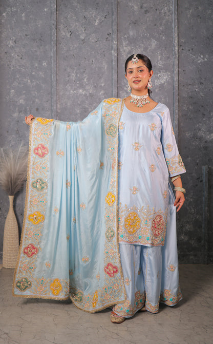 Powder Blue Sharara Set