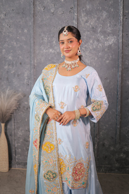 Powder Blue Sharara Set