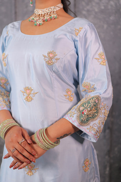 Powder Blue Sharara Set