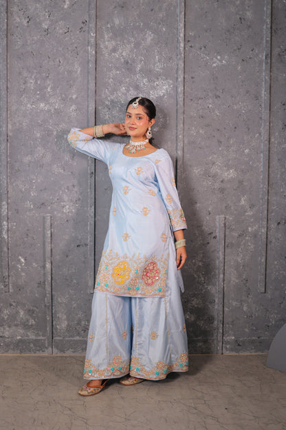 Powder Blue Sharara Set