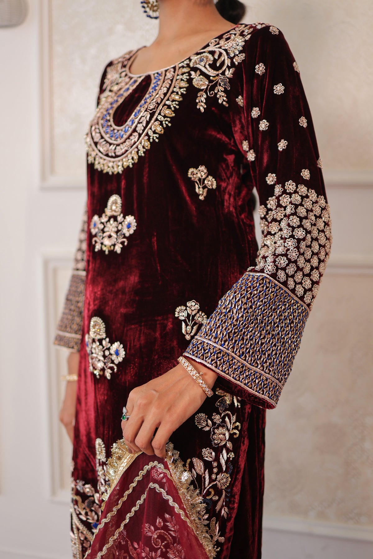 Maroon Regalia Velvet Suit