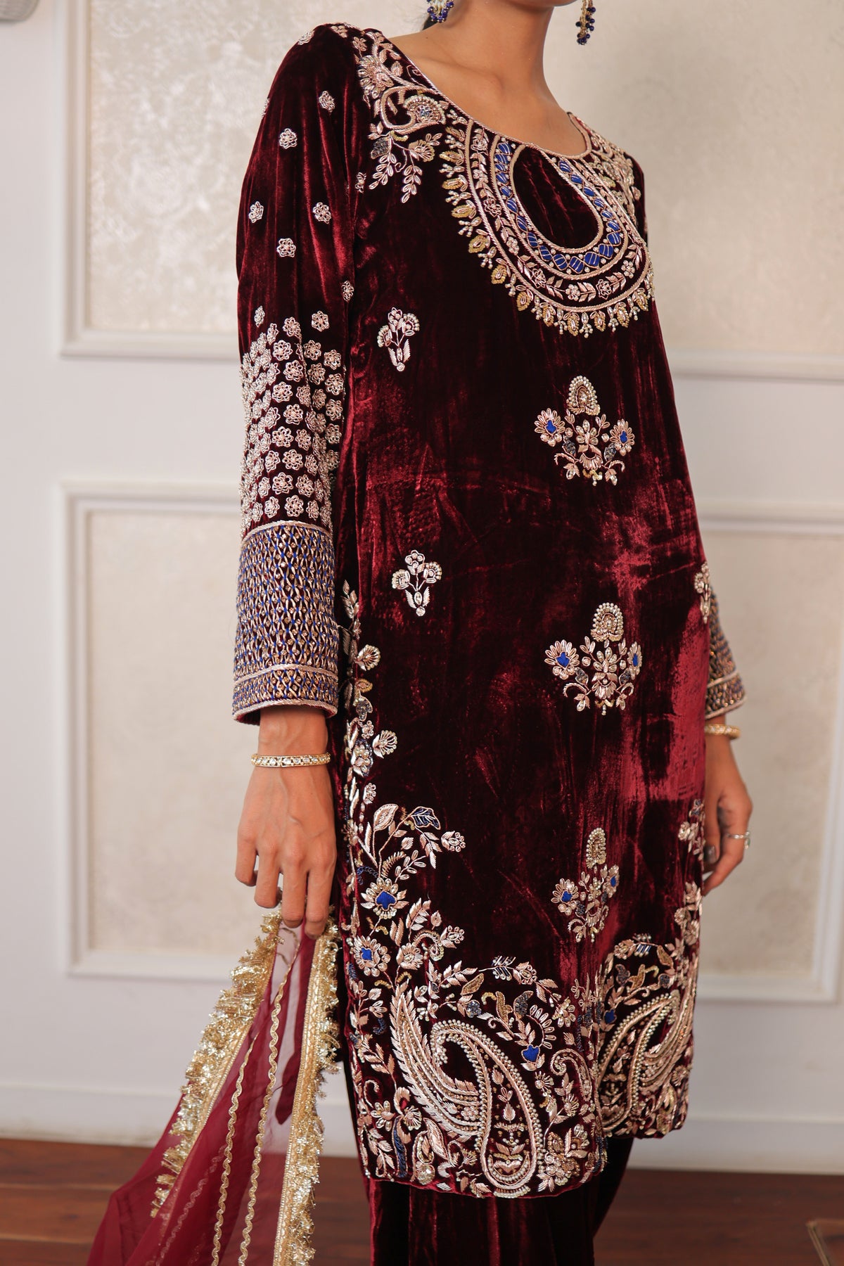 Maroon Regalia Velvet Suit