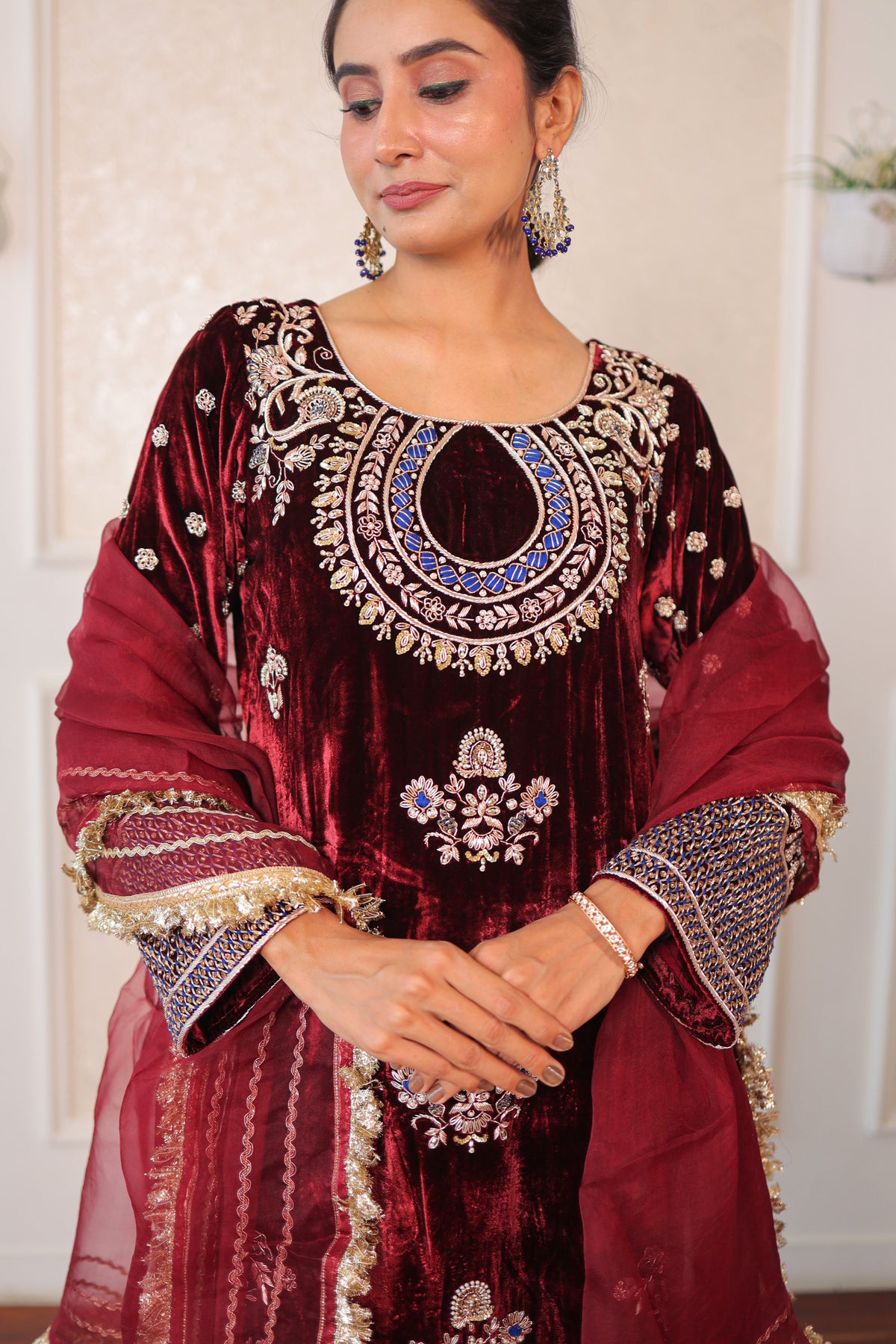 Maroon Regalia Velvet Suit