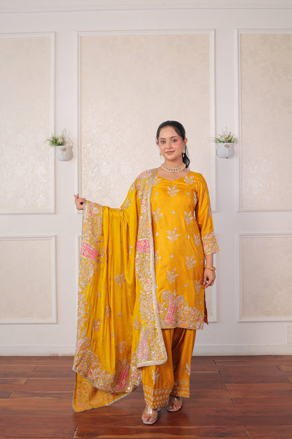 Golden Marigold Patiala Suit
