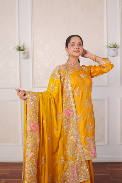 Golden Marigold Patiala Suit