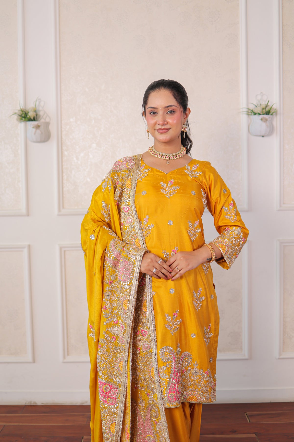 Golden Marigold Patiala Suit