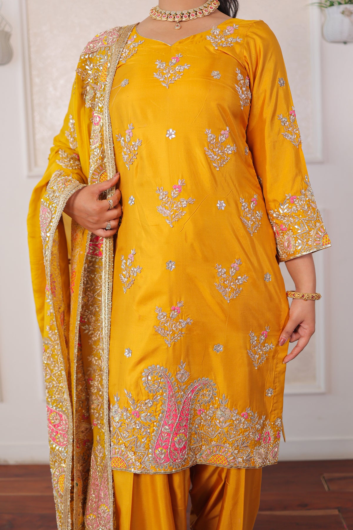 Golden Marigold Patiala Suit