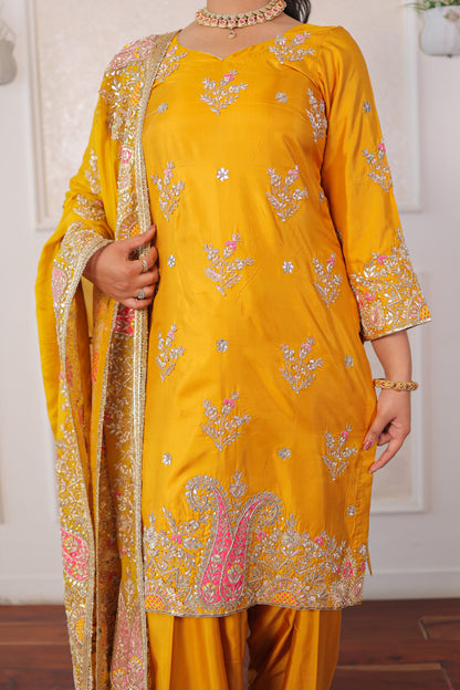 Golden Marigold Patiala Suit