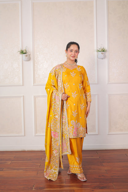 Golden Marigold Patiala Suit