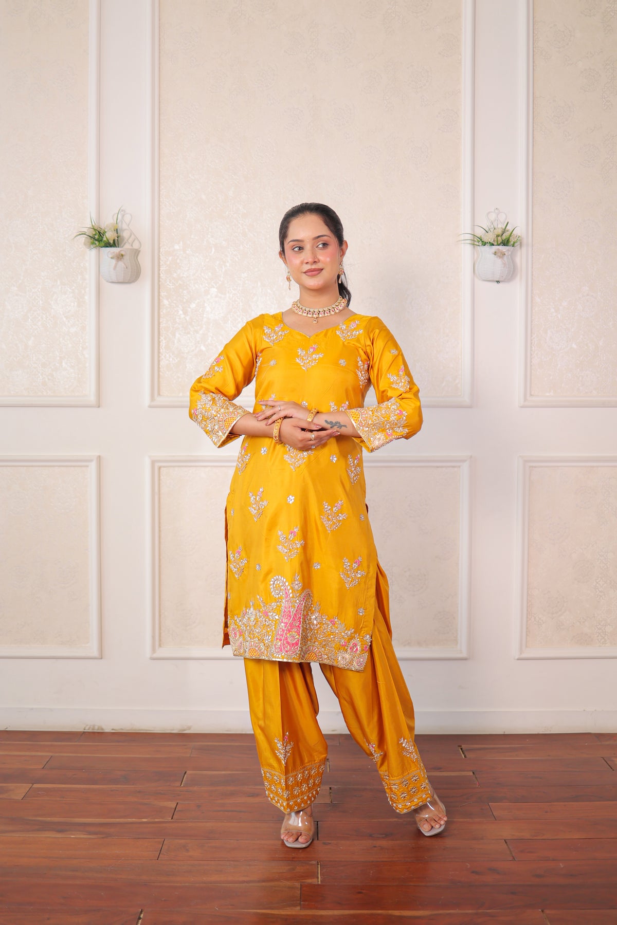 Golden Marigold Patiala Suit