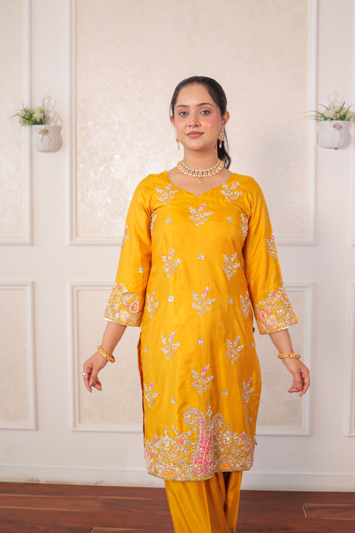 Golden Marigold Patiala Suit