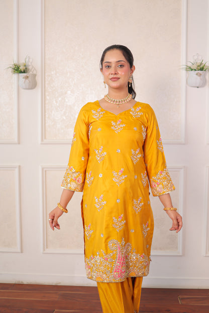 Golden Marigold Patiala Suit