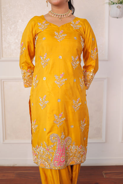 Golden Marigold Patiala Suit