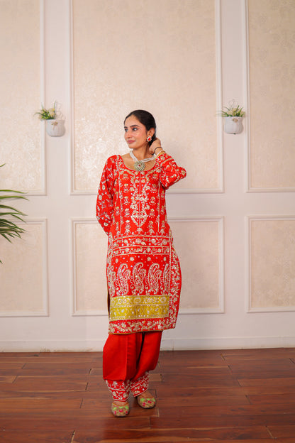 Rust Bloom Patiala Set