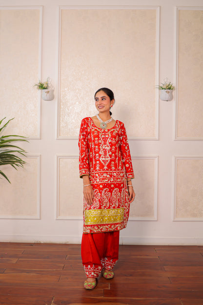 Rust Bloom Patiala Set