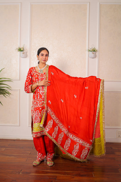 Rust Bloom Patiala Set